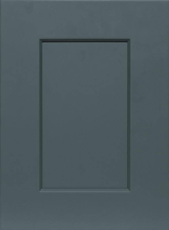 Global Dark Green shaker-style cabinet door with deep green finish and recessed center panel