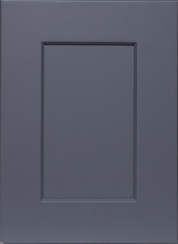Global Dark Grey shaker-style cabinet door with rich charcoal-gray finish and recessed center panel