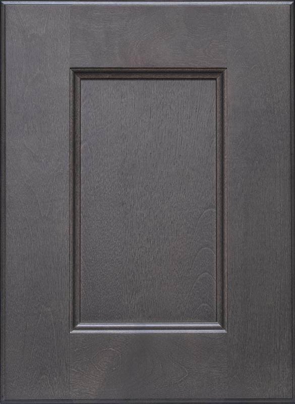 Global Slatestone shaker-style cabinet door with dark gray-brown wood finish and recessed center panel