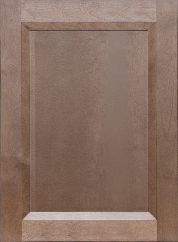 Global Oxford Toffee raised-panel cabinet door with warm medium-brown wood finish and beveled center detail